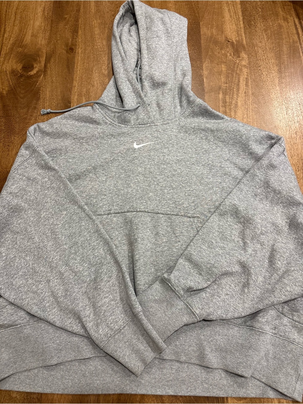 Nike Heather Gray Hoodie with White Swoosh
